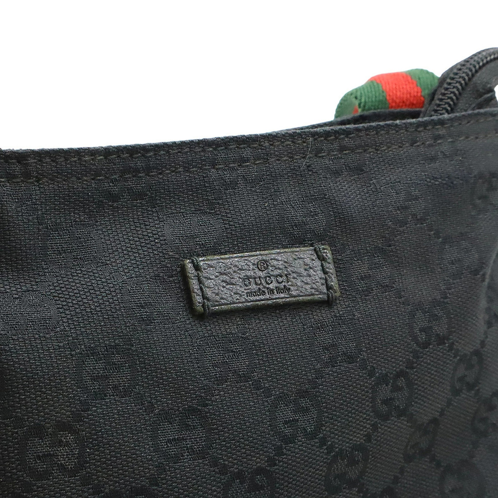 Gucci Sherry Crossbody Canvas Bag GG Black Web Black - Picture 8 of 8